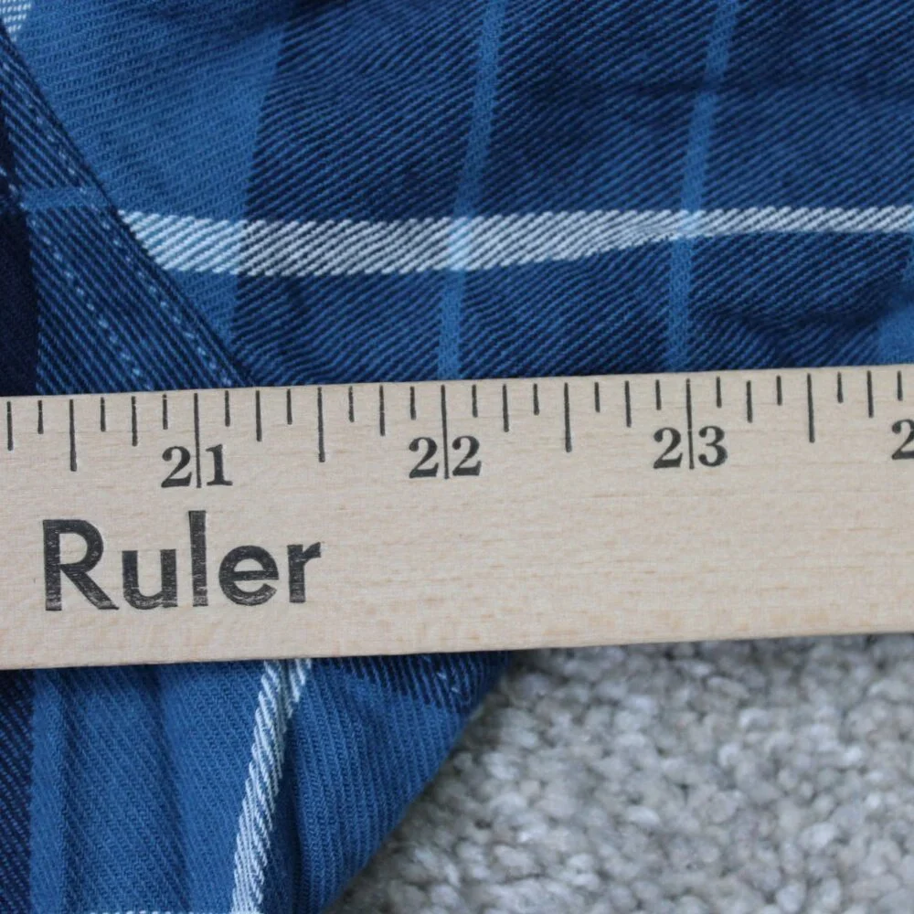 J. Crew Shirt NWT Mens Medium Blue Plaid Flannel‎ 100% Cotton Long Sleeve Button